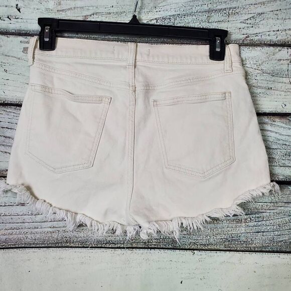Willow & Root Women’s White Denim Cutoff Shorts Size Large Raw Hem - Picture 5 of 6